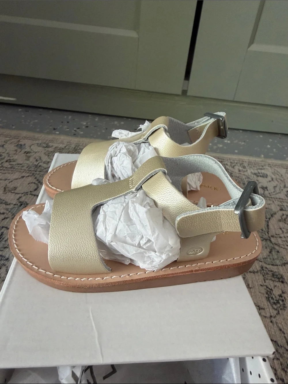 Freshly Picked Malibu II Sandal - Platinum baby/toddler size 5